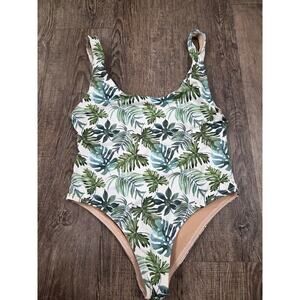 FREE BELLA Medium One Piece Palm Print Cheeky Fashion Swim Eco Friendly Suit
